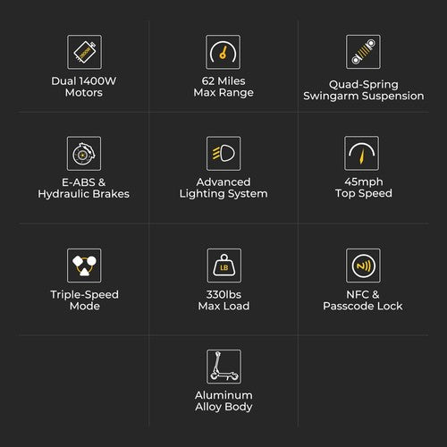 Trottinette électrique Ausom F1 Max, 2 moteurs 1400 W, 60 V 20,8 Ah Trottinette électrique Ausom F1 Max, 2 moteurs 1400 W, 60 V 20,8 Ah